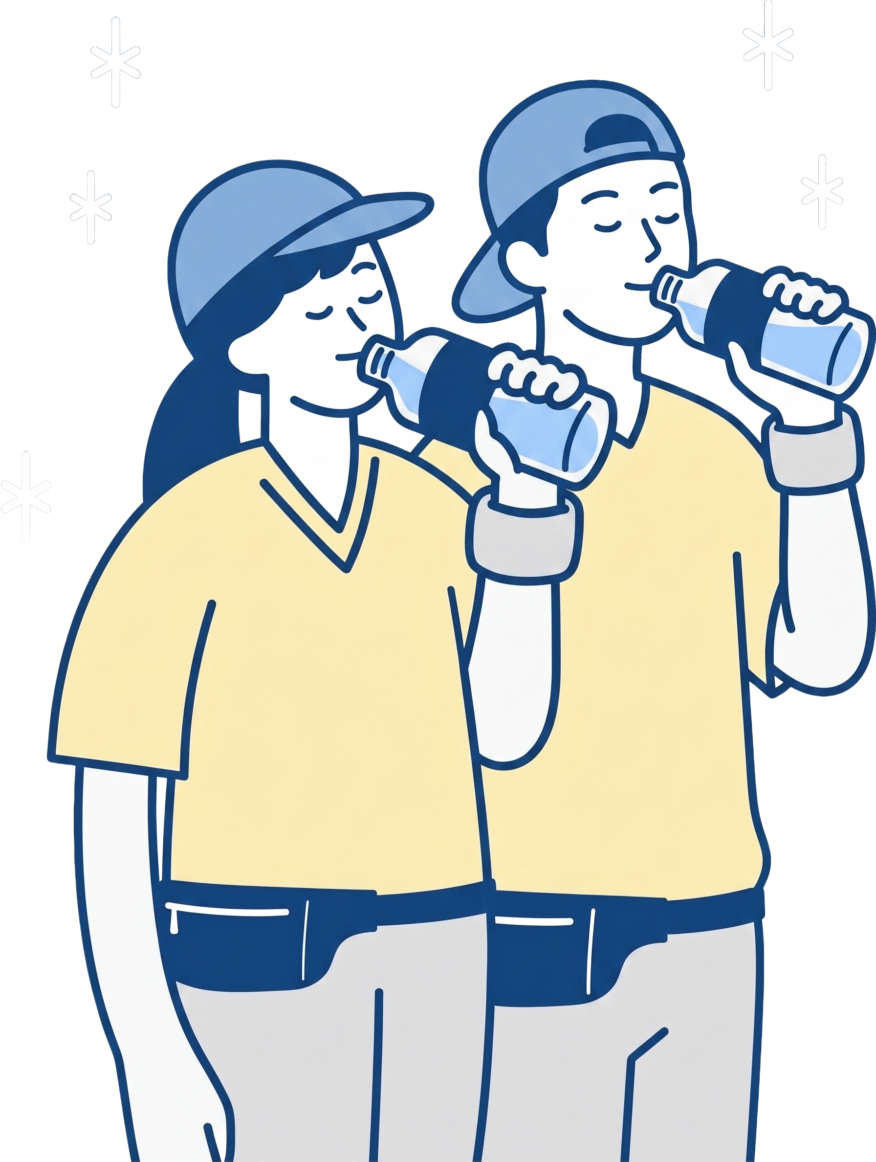 ドリンクを飲んでいるイラスト